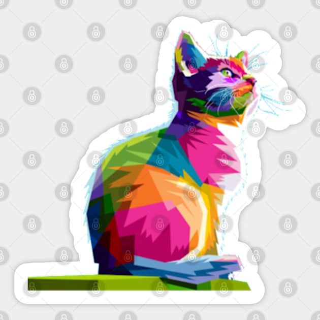 Cat t-shirt design multicolor Gift T-Shirt Sticker by kedesign1